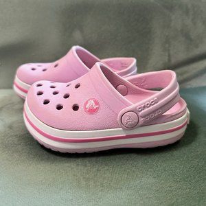 *SOLD* Crocs Kids Toddlers Ballerina Pink Slip Resistant Crocband Clog Size C5